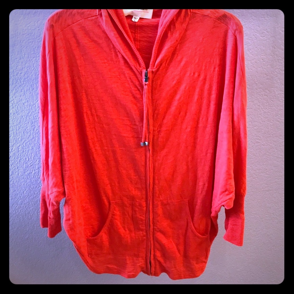 Two by Vince Camuto Orange Zip hoodie